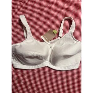 Amoena Kelly White Full Coverage Bra Style 2153‎ Size 40D
